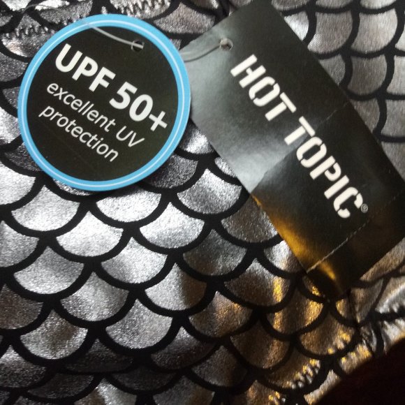 🇺🇸 3/$30 NWT Silver & Black Mermaid Swim Bottoms - Picture 4 of 8